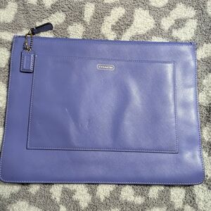 COACH Purple Leather Zip Pouch